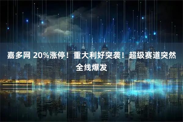 嘉多网 20%涨停！重大利好突袭！超级赛道突然全线爆发